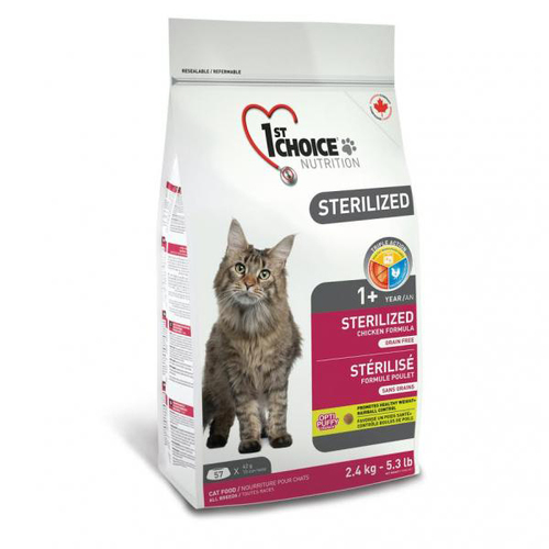 Сухий корм 1stChoice CAT Sterilized Chicken для стерилізованих і кастрованих котів 2,4кг