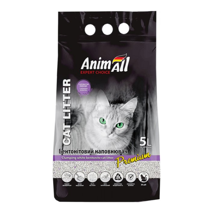 AnimAll наповнювач бентонітовий білий з ароматом лаванди 10л
