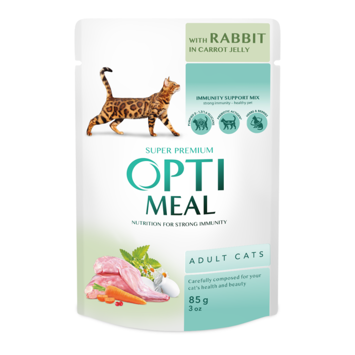 Optimeal Rabbit Carrot jelly для котів з кроликом у морквяному желе
