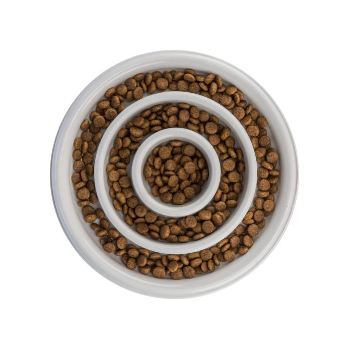 Миска Trixie для собак Повільне годування сіра пластик та термопласна гума 0,45л 23см