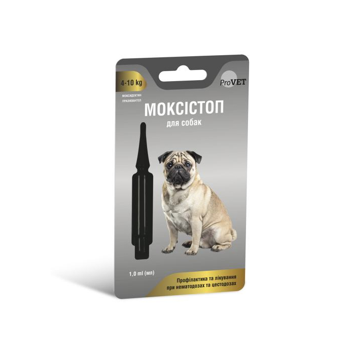 ProVET Моксістоп антигельмінтний препарат для собак 4-10 кг 1мл (1 піпетка)