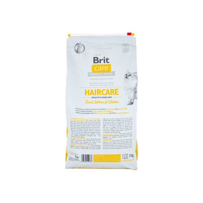 Сухий корм Brit Care Cat GF Haircare Healthy & Shiny Coat 7kg