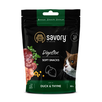 М'які ласощі Savory для покращення травлення котів, качка з чебрецем,