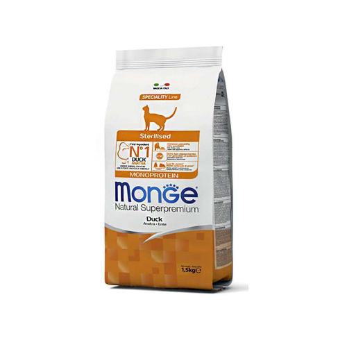 Monge Cat Monoprotein Sterilised Duck сухий корм для стерилізованих котів з качкою 1,5кг
