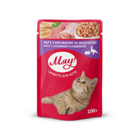 Мяу пауч вологий корм для котів рагу з кроликом та індичкою