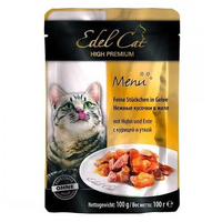 Вологий Корм Edel Cat pouch 100g  курка і качка в желе