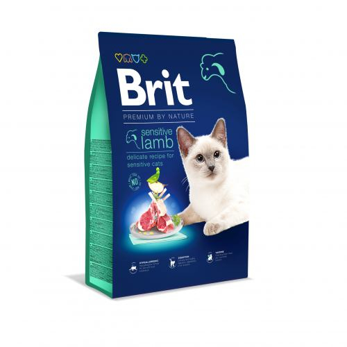 Brit Premium CAT by Nature Sensitive Lamb для котів із чутливим травленням з ягням 8кг
