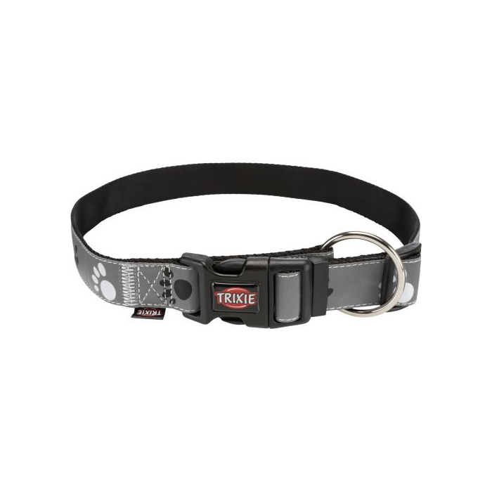 Нашийник Trixie для собак Silver Reflect з лапами світловідбиваючий L-XL 40-65см 25мм