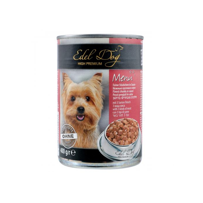 Edel Dog Can консерва для собак три види м'яса