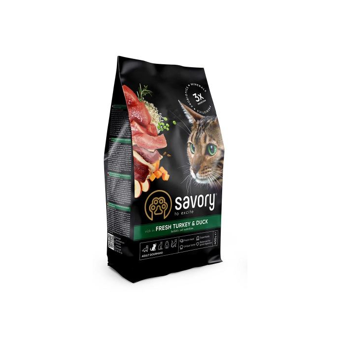 Сухий Корм Savory Adult Cat Gourmand Fresh Turkey and Duck