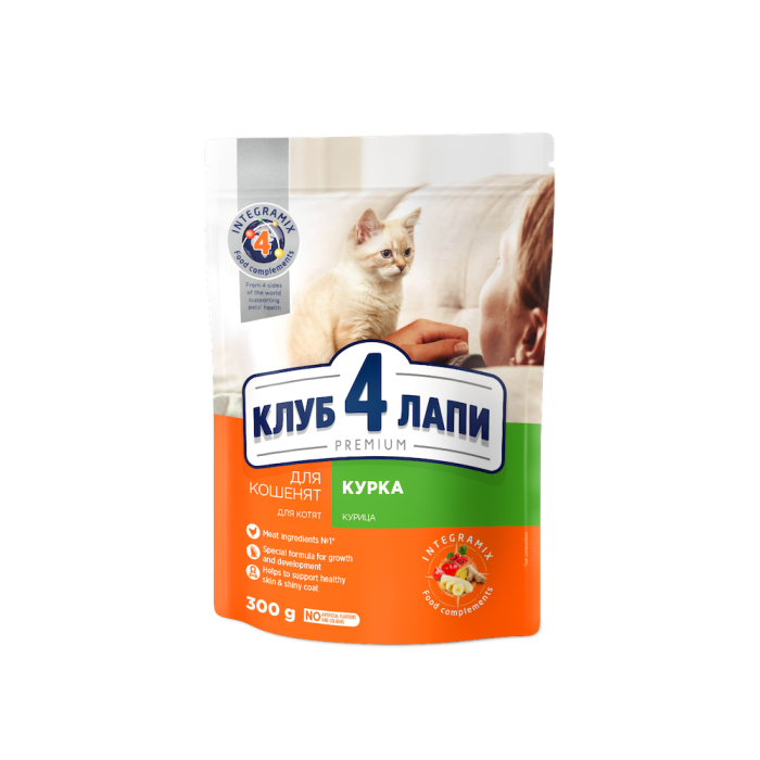 Клуб 4 Лапи CAT Kittens Chicken для кошенят з куркою 0,3кг