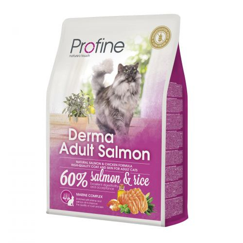 Profine CAT Derma Salmon для дорослих довгошерстих котів з лососем та рисом