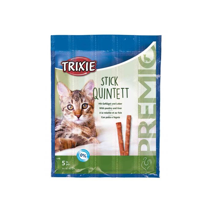 Ласощі Trixie Premio Quadro-Sticks для котів, домашня птиця та печінка 5 шт/уп (ціна за 1шт)