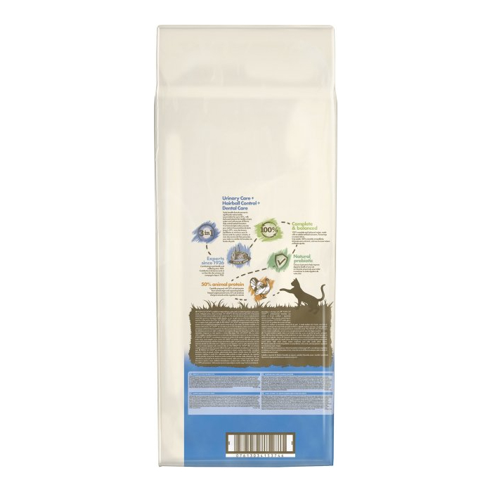 Cat Chow Feline 3in1 сухий корм для котів з формулою з потрійної дії з індичкою 15кг