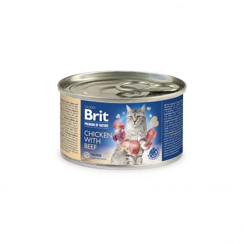 Brit Premium by Nature Chicken & Beef вологий корм для котів з куркою та яловичиною