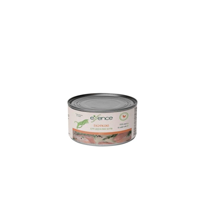 Вологий корм Essence для дорослих котів, з куркою,