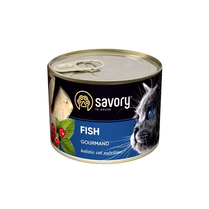 Savory CAT Can Adult Fish вологий для вибагливих котів з рибою