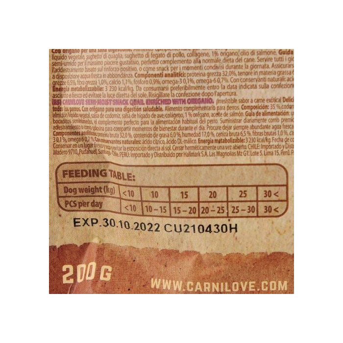 Ласощі Carnilove DOG Semi Moist для собак перепілка та орегано