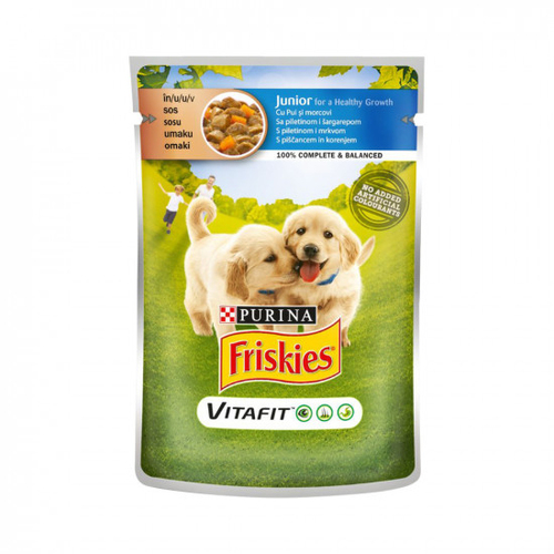 Friskies Juniorдля цуценят, шматочки з куркою та морквою, пауч 20х 2309101100
