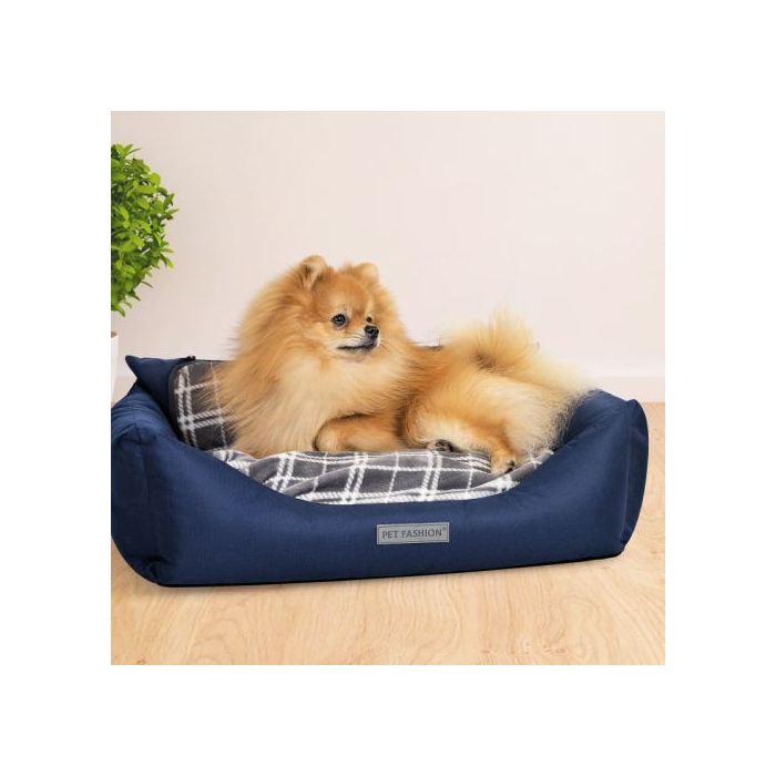 Лежак Pet Fashion Prime синій для собак 66x52x24см