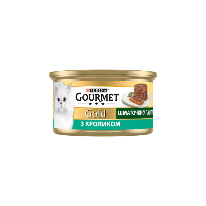 Gourmet Gold Террін консерва для котів з кроликом шматочки у паштеті