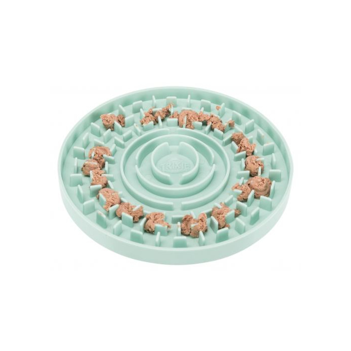 Миска Trixie для цуценят Junior для повільного годування, блакитна, пластик d=15см 34954