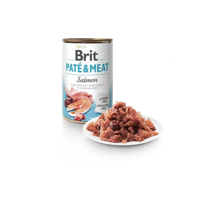 Вологий корм Brit Pate & Meat Salmonдля собак з лососем консерва