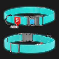 Нашийник для собак водостійкий WAUDOG Waterproof c QR паспортом, світонакоплювальний, пластикова пряжка-фастекс, Ш 15 мм, Дов 25-35 см 2744 Collar