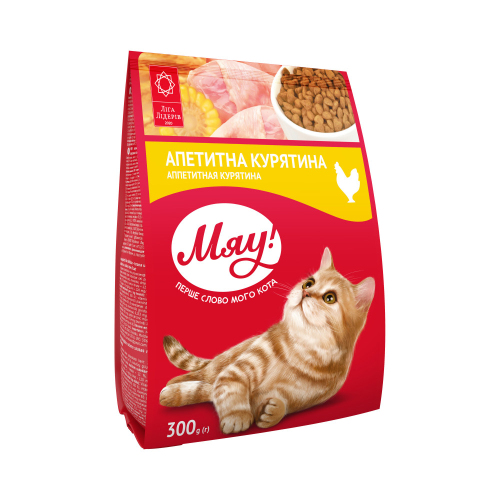 Мяу сухий корм для дорослих котів з КУРКОЮ 0,3кг 364553