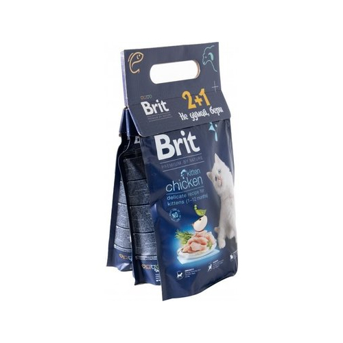 Brit Premium CAT by Nature Cat Kitten 300 г, НАБІР 2+1 шт 024881