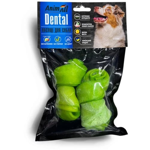 AnimAll Dental кістка мюнхенська вузлова ласощі для собак зі спіруліною