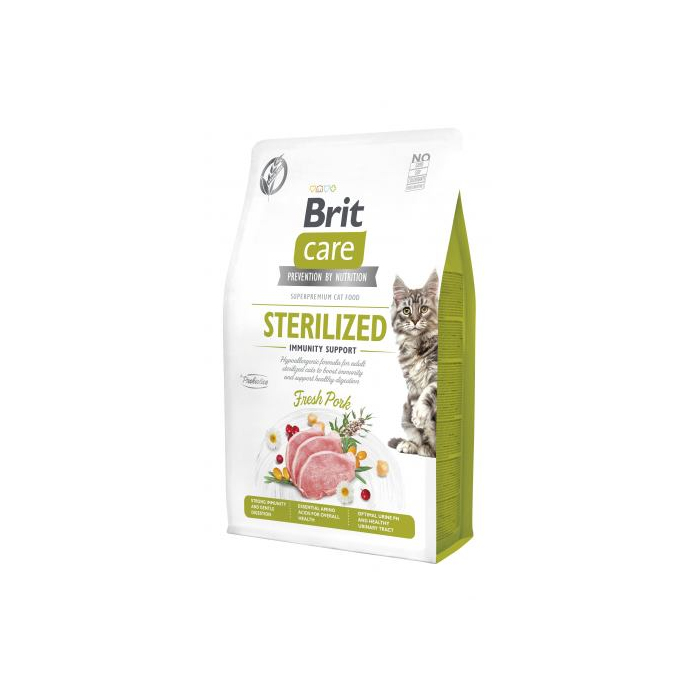 Сухий корм Brit Care CAT by Nutrition Sterilized Immunity Support для стерилізованих котів зі свининою