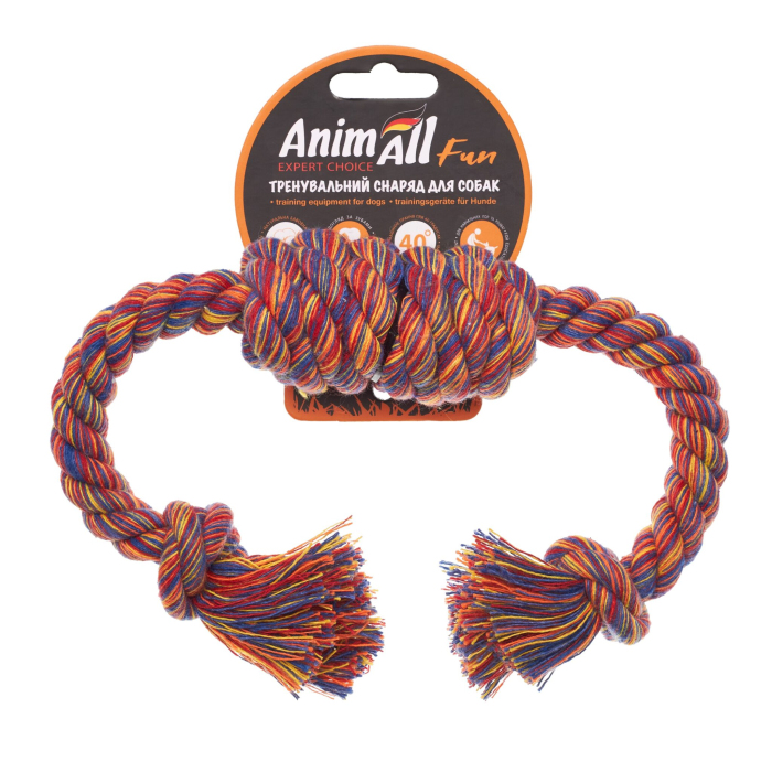 AnimAll Fun Іграшка канат-бочка з двума вузлами для собак