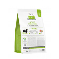 Brit Care DOG Sustainable Adult Medium Breed для собак середніх порід, з куркою та комахами, 3 кг 172176