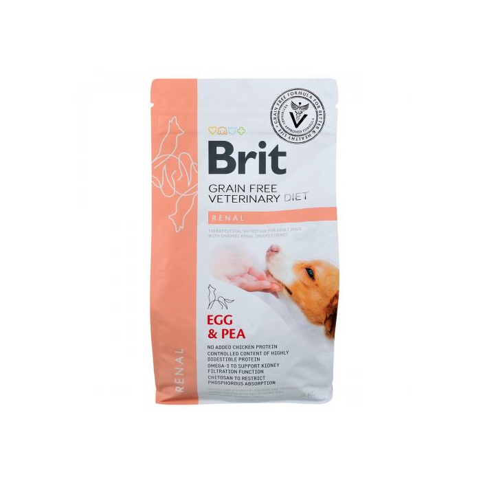 Brit GF VetDiet DOG Renal для собак при нирковій недостатності з яйцем горохом та гречкою 2кг