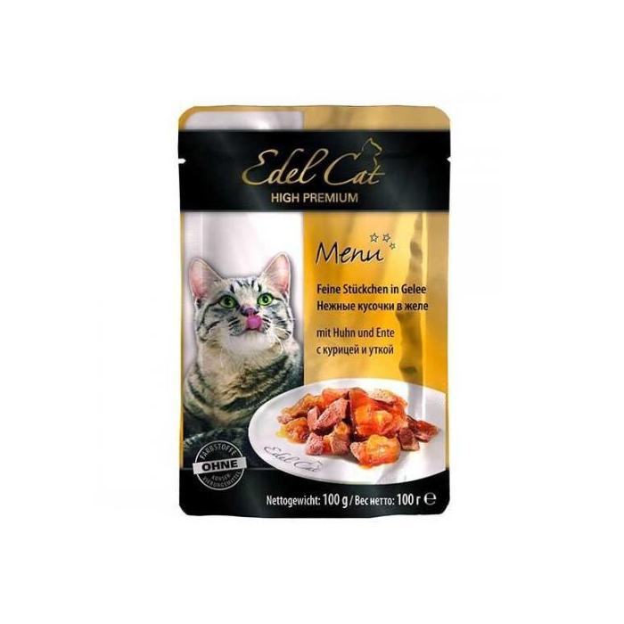 Вологий Корм Edel Cat pouch 100g  курка і качка в желе