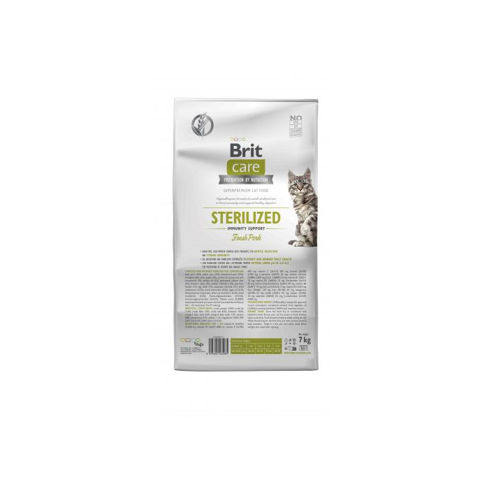Сухий корм Brit Care CAT by Nutrition Sterilized Immunity Support для стерилізованих котів зі свининою