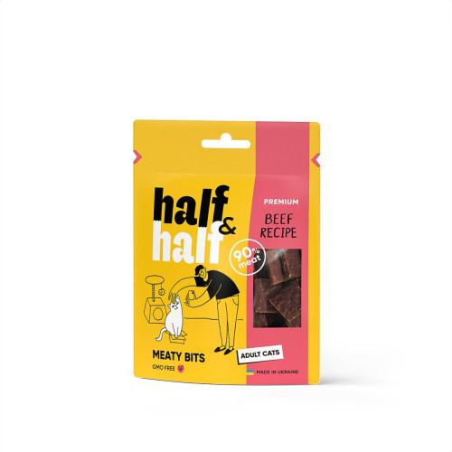 Ласощі Half&Half CAT Beef для котів з яловичиною