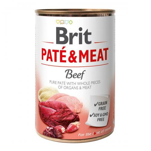 Вологий корм Brit Pate & Meat Beef для собак з яловичиною та індичкою консерва