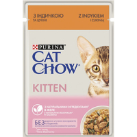Cat Chow Pouch Kitten Turkey вологий корм з індичкою і цукіні в желе