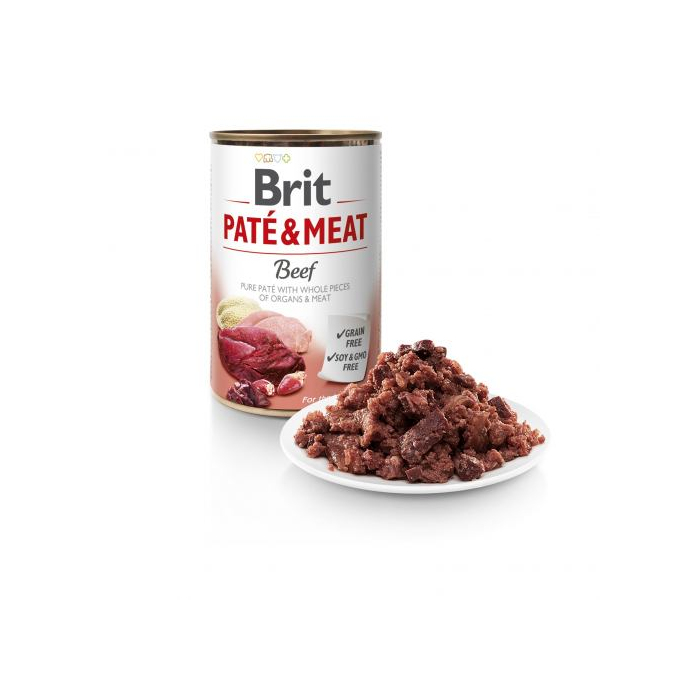Вологий корм Brit Pate & Meat Beef для собак з яловичиною та індичкою консерва
