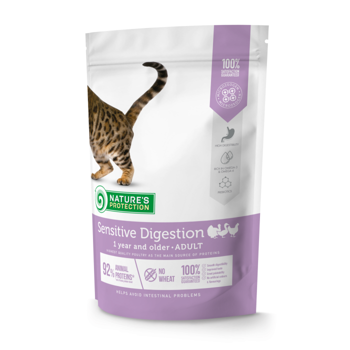 Nature's Protection CAT Sensitive Digestion Adult для котів із чутливим травленням з м'ясом птиці 0,4кг