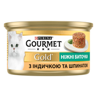 Gourmet Gold Savoury Cake Turkey Spinach консерва для котів ніжні биточки з індичкою та шпинатом