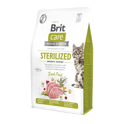 Сухий корм Brit Care CAT by Nutrition Sterilized Immunity Support для стерилізованих котів зі свининою