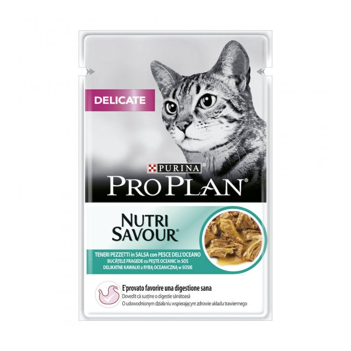 ProPlan Delicate Nutrisavour. З океанічною рибою. Для котів з чутливим травленням. Конс/кот 26х 12512902