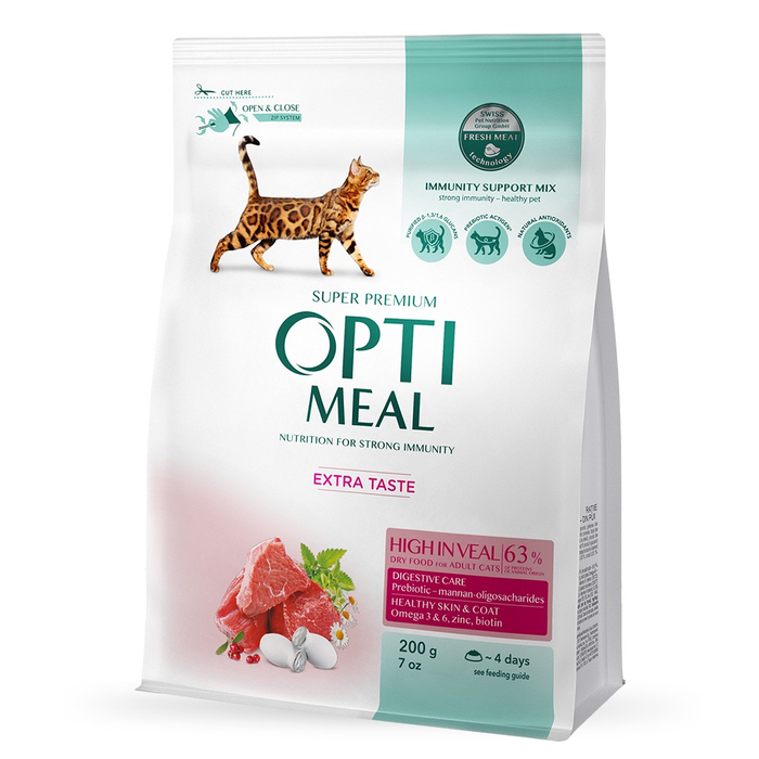 Optimeal CAT High in Veal для котів, з високим вмістом телятини