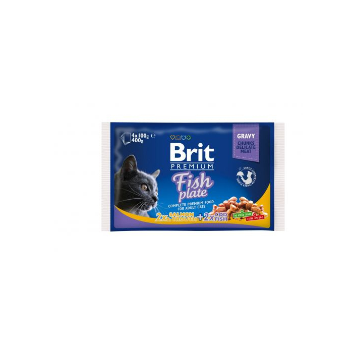 Brit Premium Cat Pouch НАБІР рибна тарілка для котів