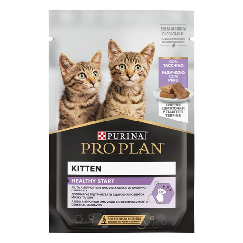 ProPlan CAT Pouch Kitten Healthy Start Turkey вологий кормдля кошенят і юніорів зі шматочками індички в паштеті