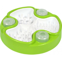 AnimAll Миска-іграшка повільного годування зелено-біла для собак