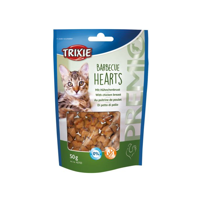Ласощі Trixie Premio Barbecue Hearts для котів, курка,